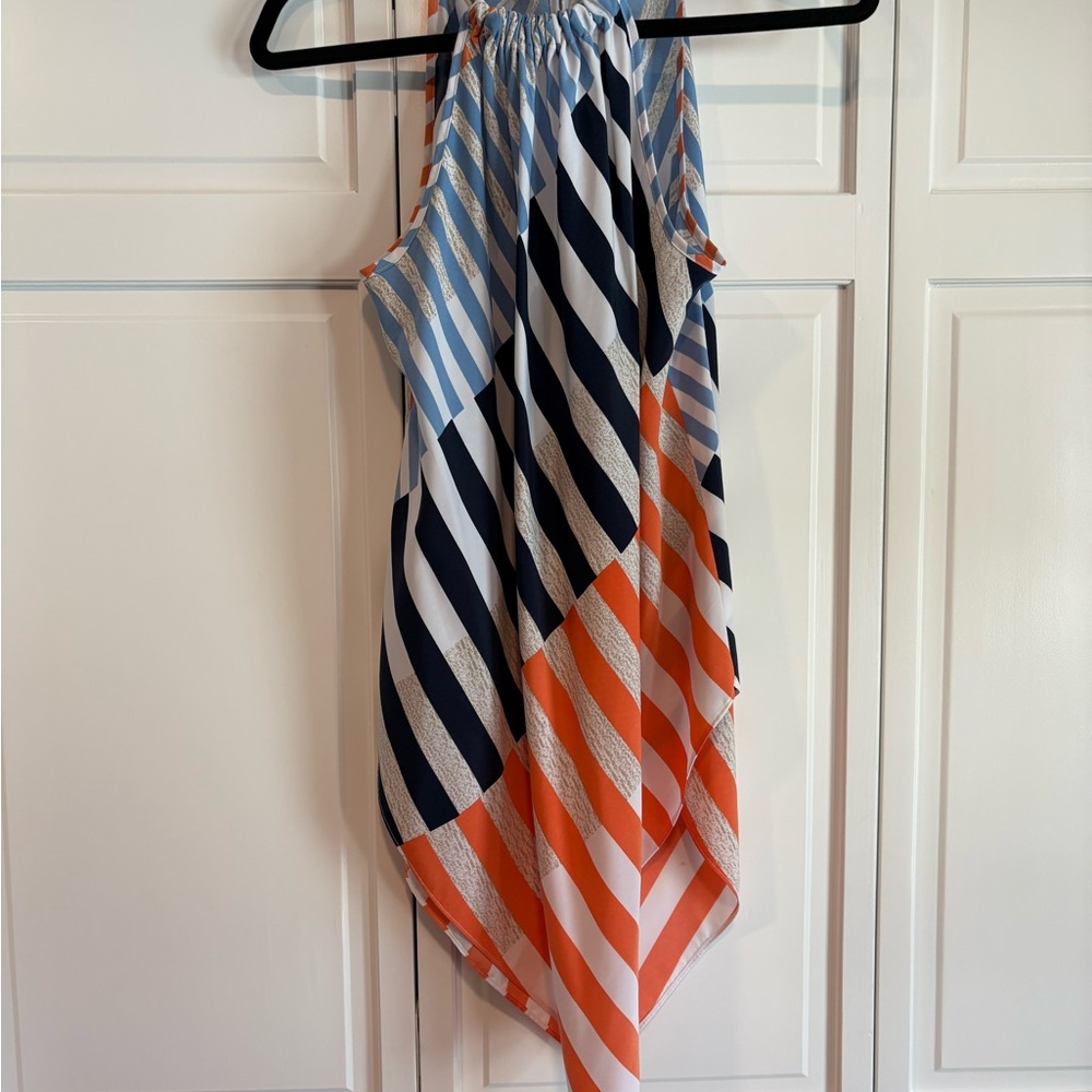 Alfani Striped Blue and Orange Women's Top